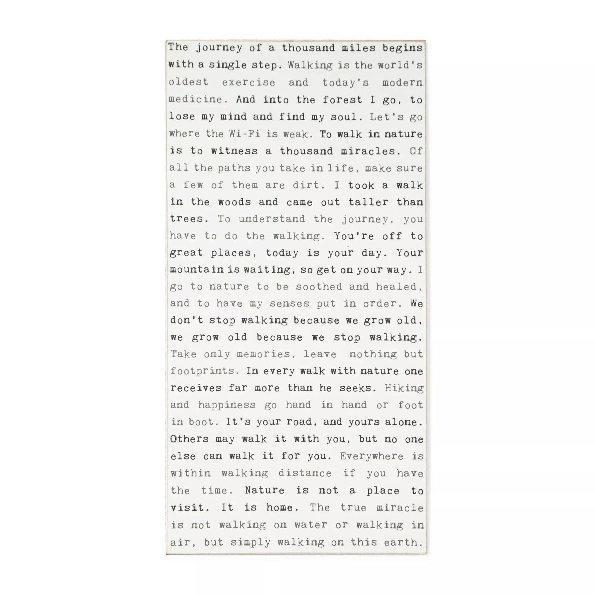 Typewriter Sign - Walking
