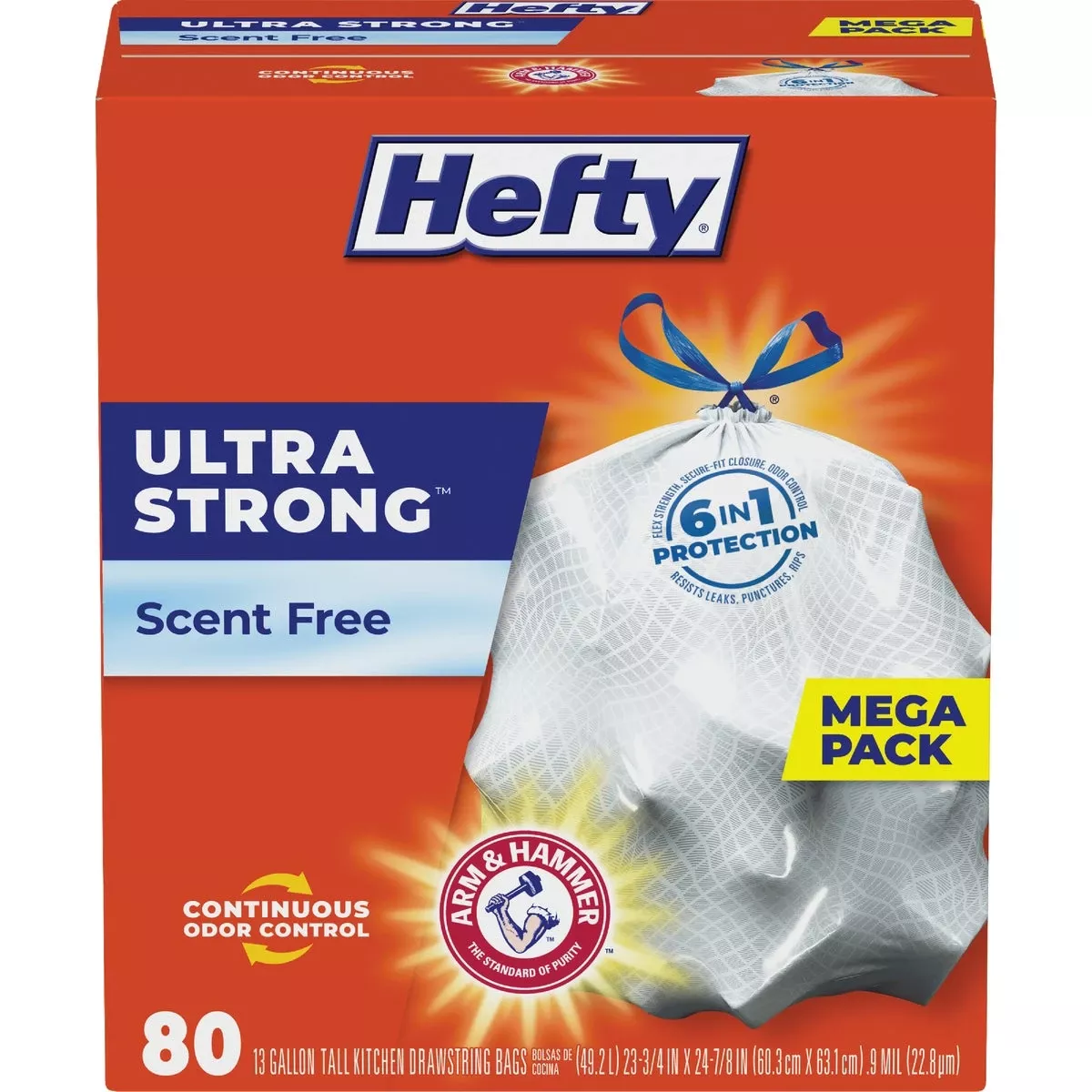 Ultra Strong Tall Kitchen Trash Bags, 13 Gallon, 80-Ct.