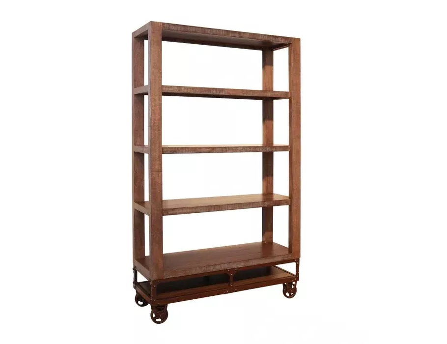 Urban Gold 70" Bookcase with 4 shelves and Casters