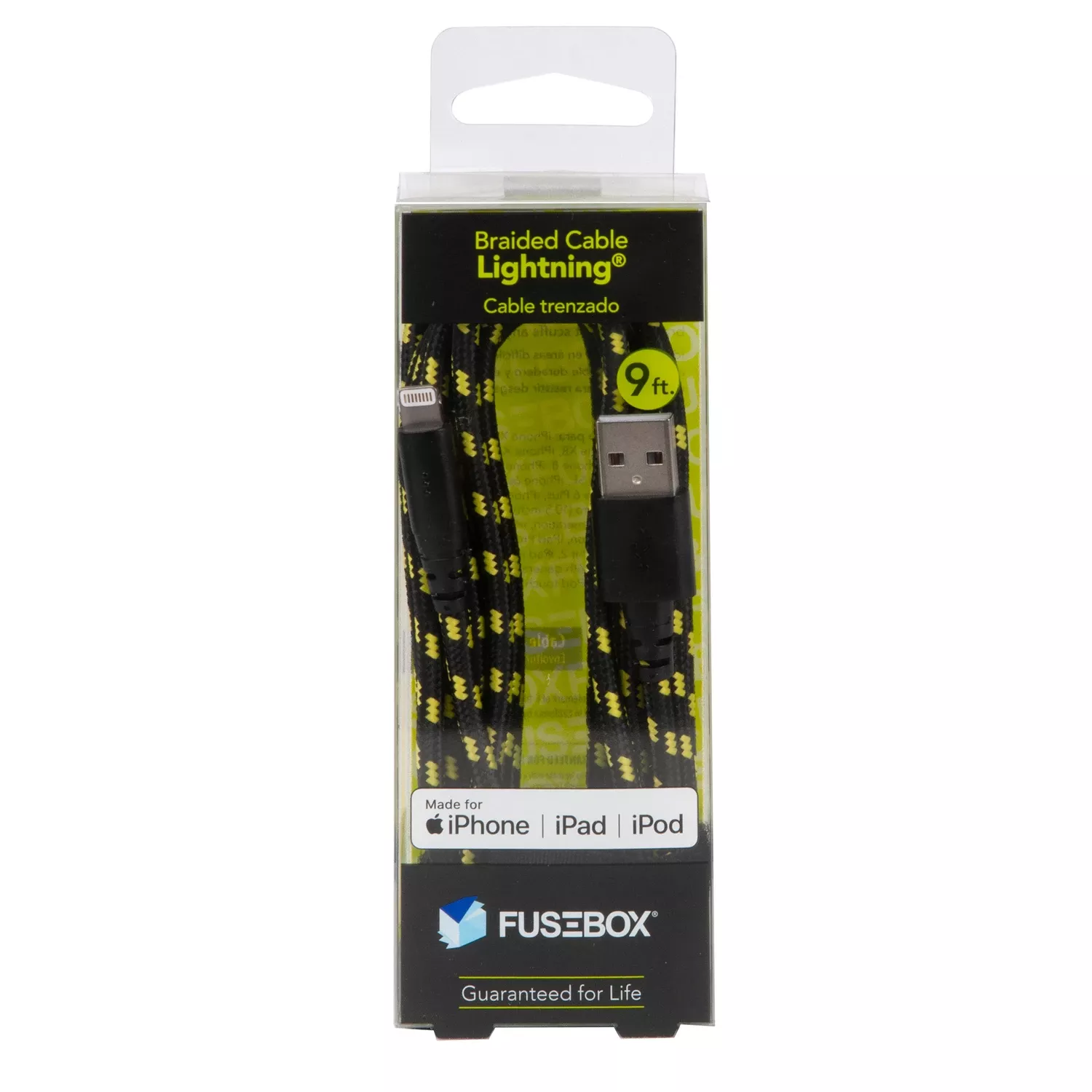 USB Lightning Braided Charging Cable, 9-Ft.