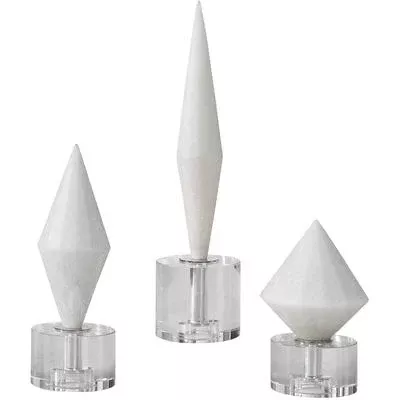 Uttermost - Alize White Stone Sculptures - Set of 3 - 17580