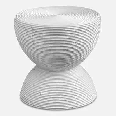 Uttermost - Bongo Rattan Side Table - White - 23801