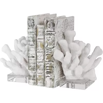 Uttermost - Charbel White Bookends - Set of 2 - 17549