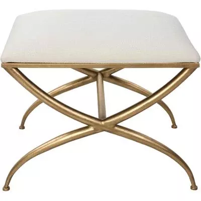 Uttermost - Crossing Small White Bench - 23677