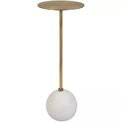 Uttermost - Gimlet Drink Table - White/Brass - 25216