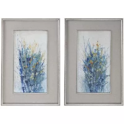 Uttermost - Indigo Florals Framed Art - Set of 2 - 41558