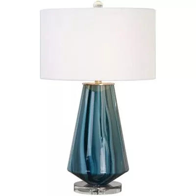Uttermost - Pescara Teal-Gray Glass Lamp - 27225-1