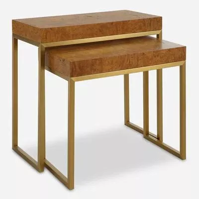 Uttermost - Set of 2 Burl-esque Wooden Nesting Tables - 22986