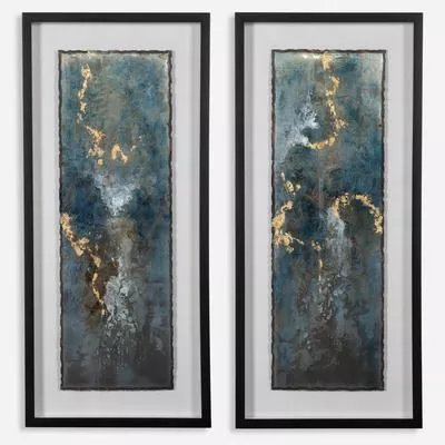 Uttermost - Set of 2 Glimmering Agate Abstract Prints - 41434