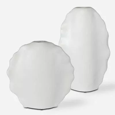 Uttermost - Set of 2 Ruffled Feathers Modern Vases - 17963