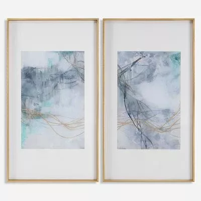 Uttermost - Set of 2 Undulating Oro Abstract Prints - 45099