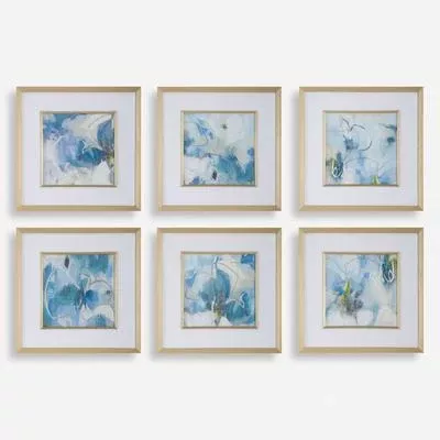 Uttermost - Set of 6 Fresh Start Blue Abstract Prints - 32354