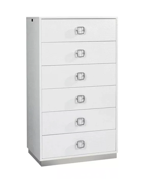 Victoria White Crocodile Lacquer 6 Modern Dresser