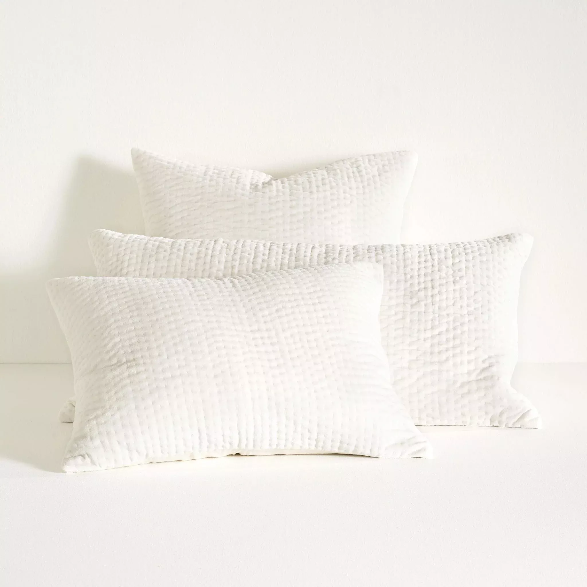 Viola Velvet Dove White Quilted Sham