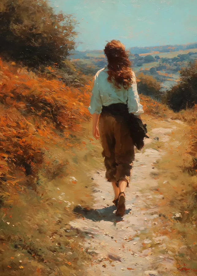 Wanderer on the Autumn Path