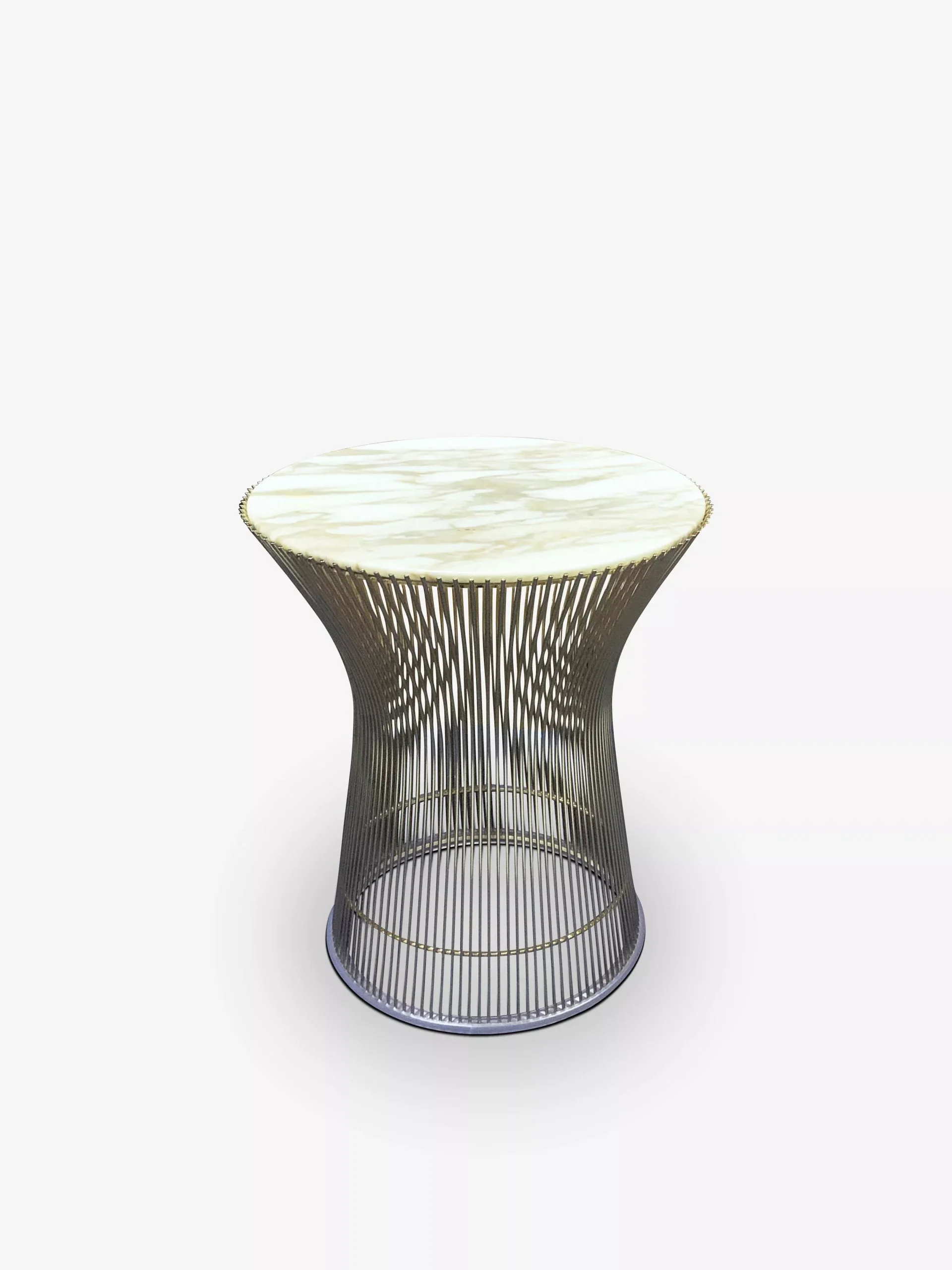 Warren Platner Side Table in 18K Gold with Calacatta Marble Top