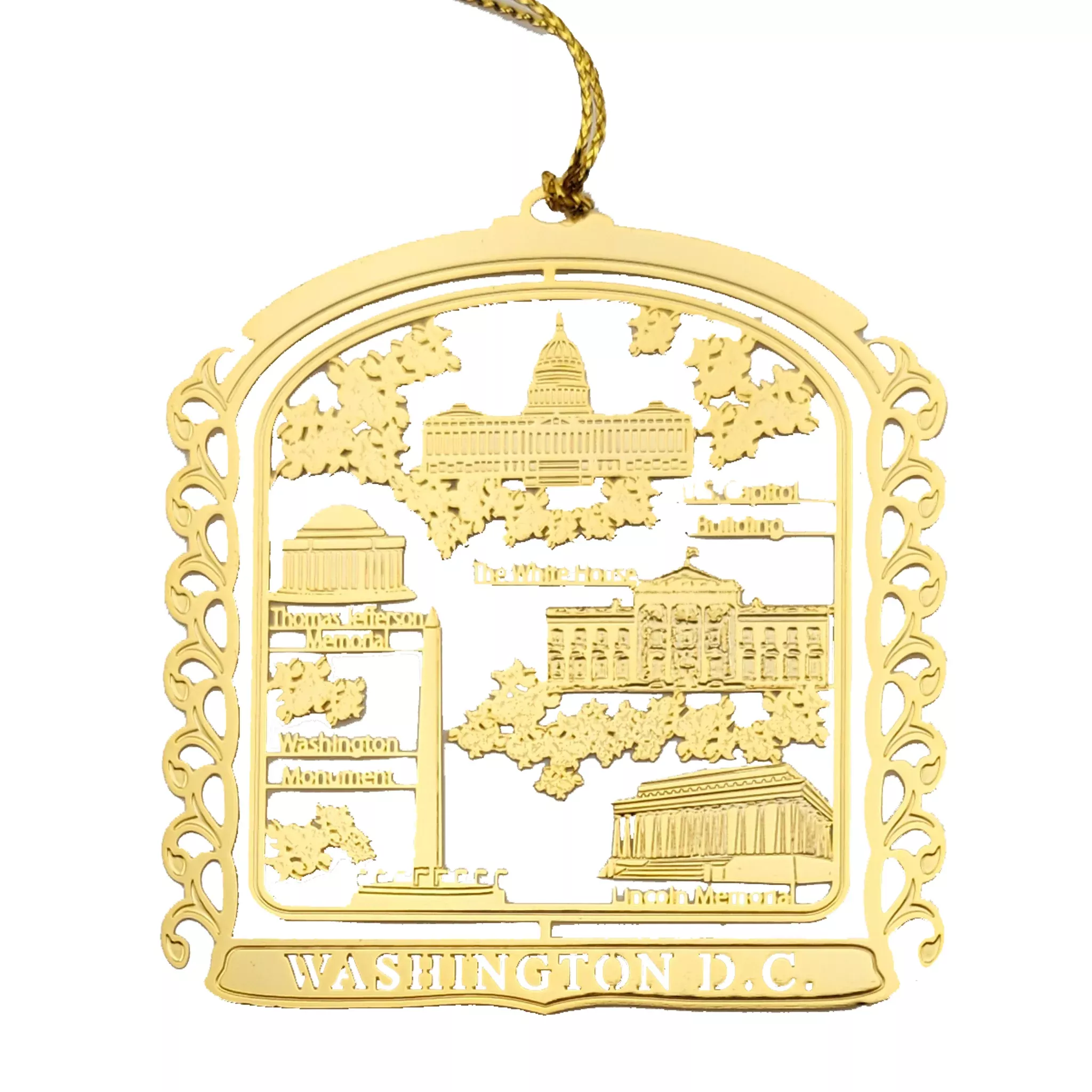 Washington DC Collage Brass Ornament