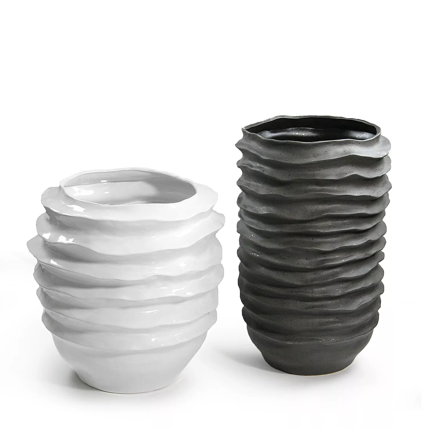 Wavy Disk Ceramic Planter
