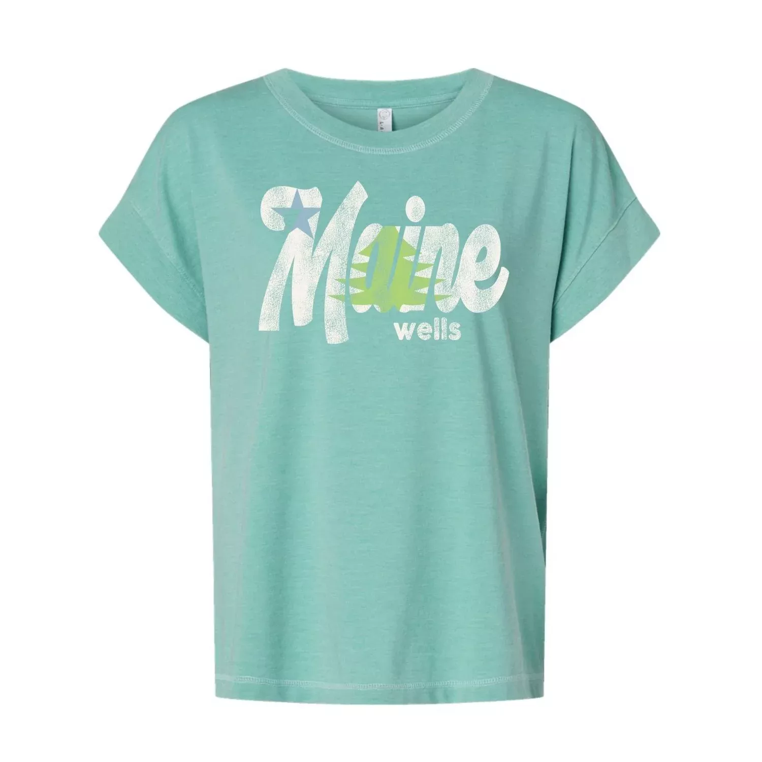 Wells, Maine Saltwater Flag Script Tee