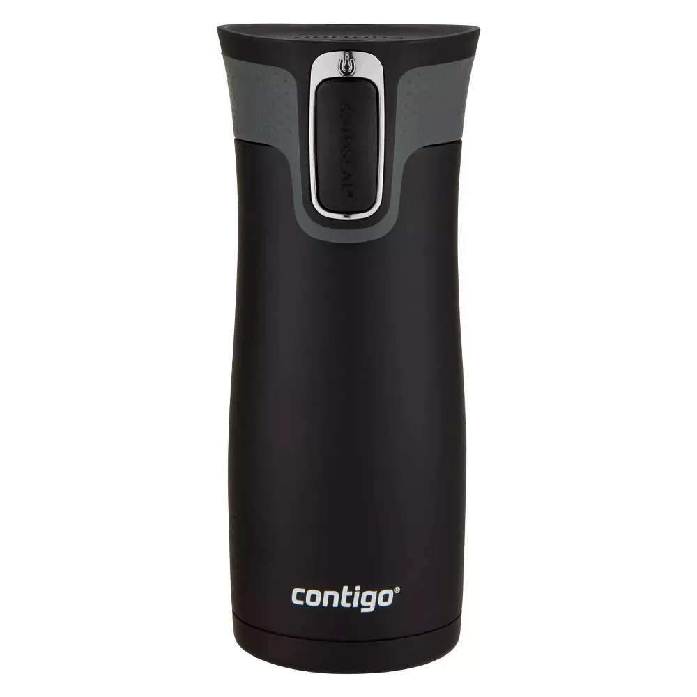 West Loop 16 Oz Autoseal Travel Mug - Black Stainless Steel