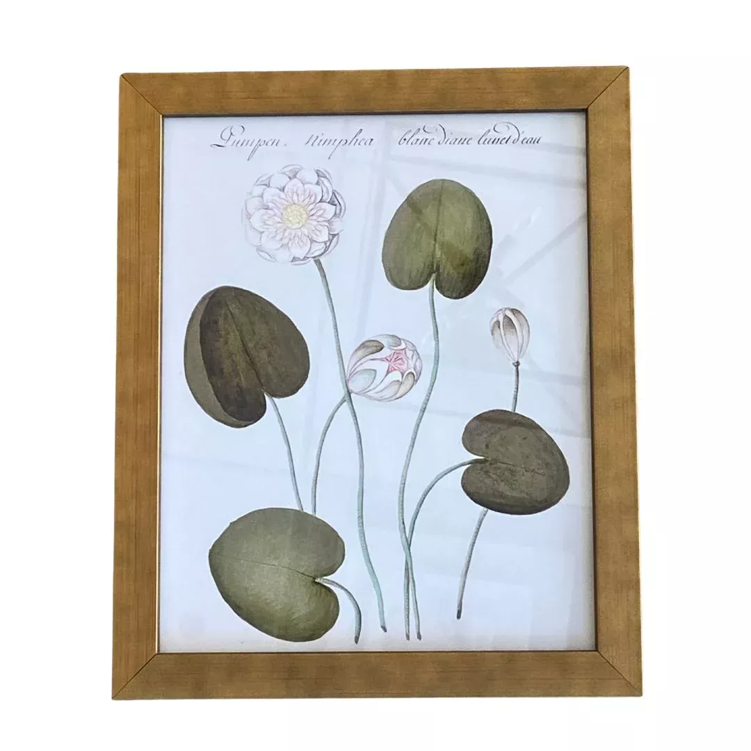 White Flowers Bookplate Vintage Print
