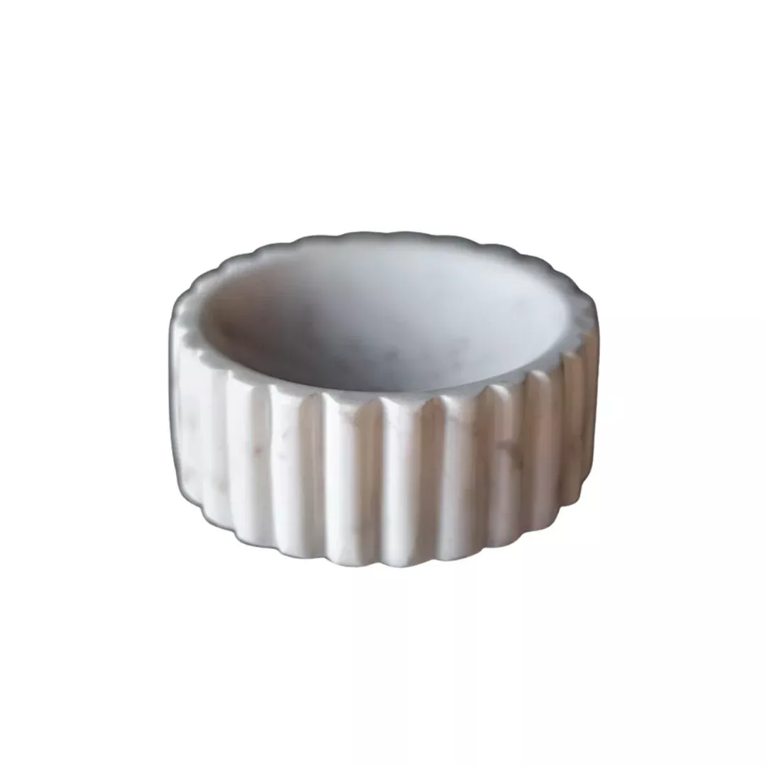 White Marble Fluted Soap Dish