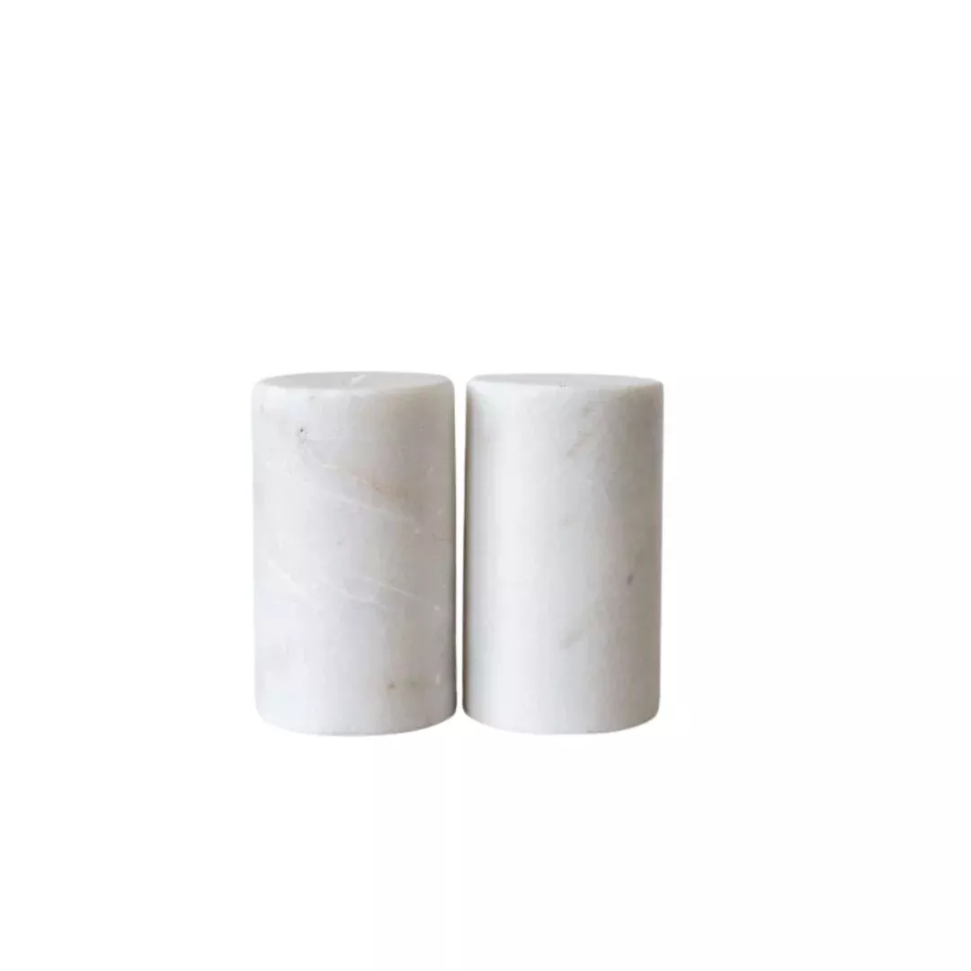 White Marble Salt & Pepper Shakers