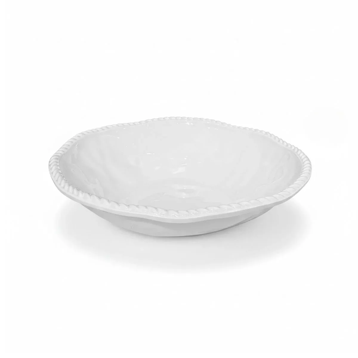 White Nautical Rope Large Bowl, 13"