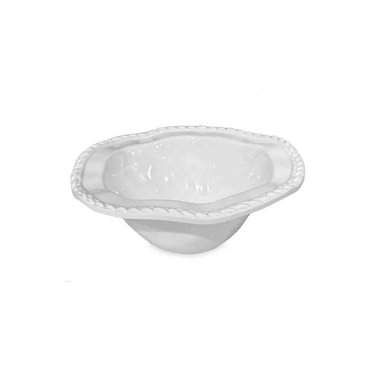 White Nautical Rope Small Bowl, 9"
