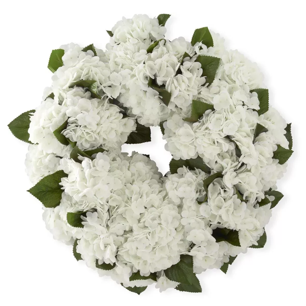 White Real Touch Hydrangea Wreath, 24"