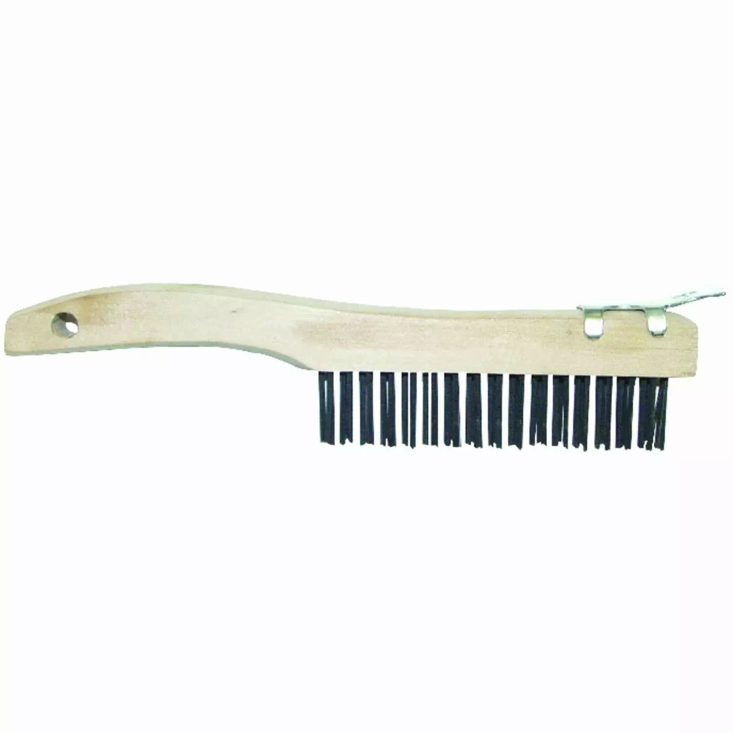 Wire Brush With Scraper, Wood Handle, 4 X 15 Rows