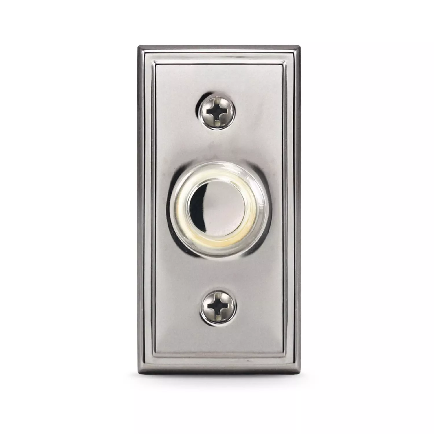 Wired Doorbell Push Button, LED Light, Satin Nickel