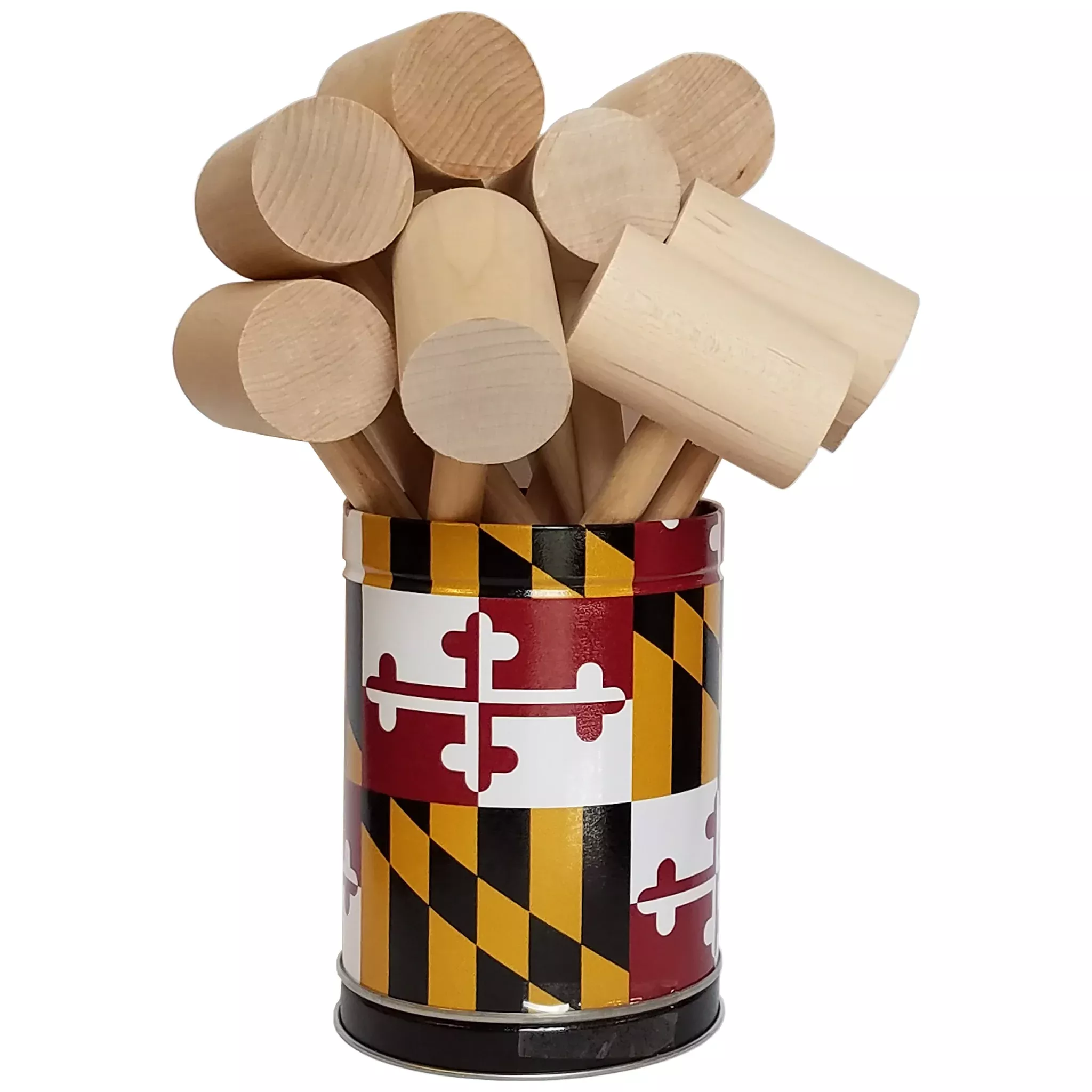 Wood Crab Mallet Bouquet Maryland Flag Tin