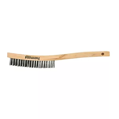 Wood‑Handled 3 × 19 Wire Brush – Heavy‑Duty Cleaning Tool