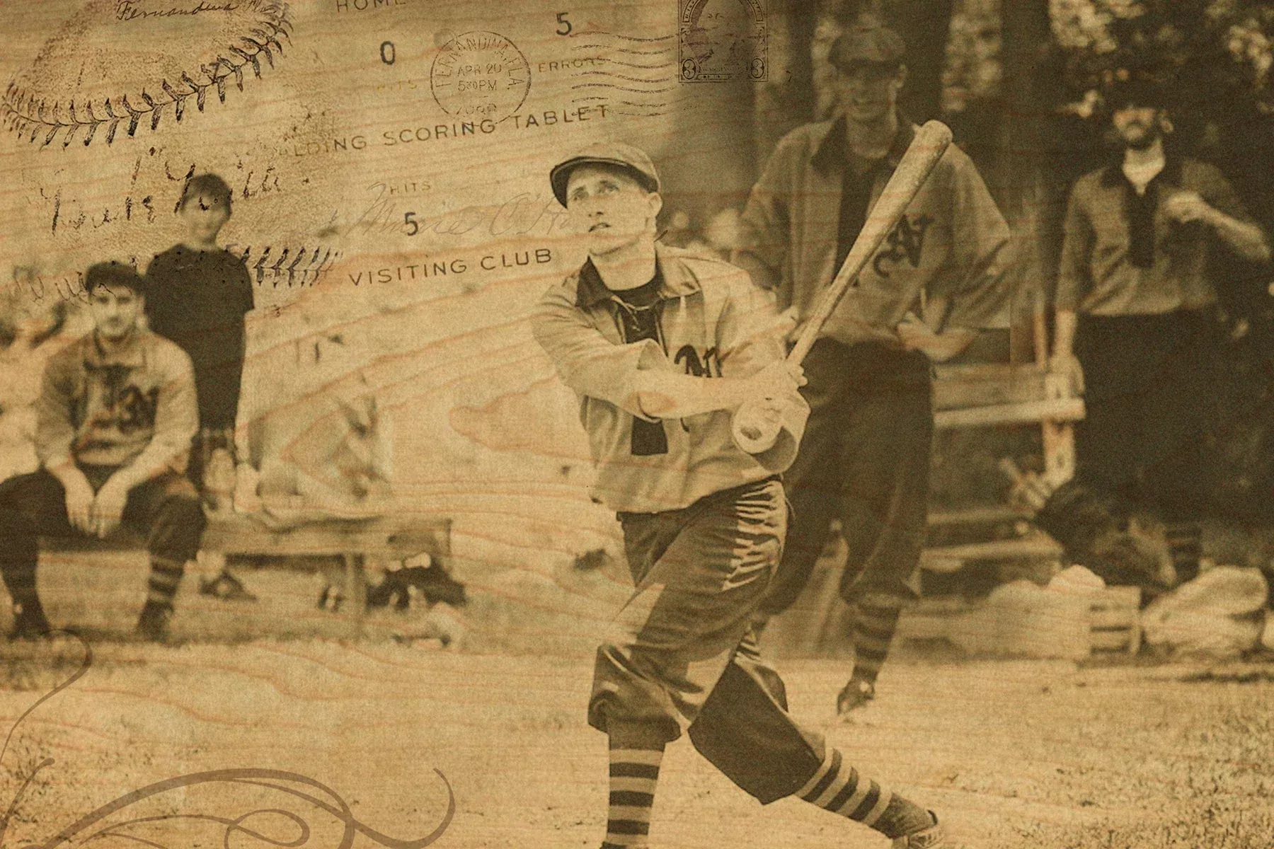 Wood Postcard - Baseball