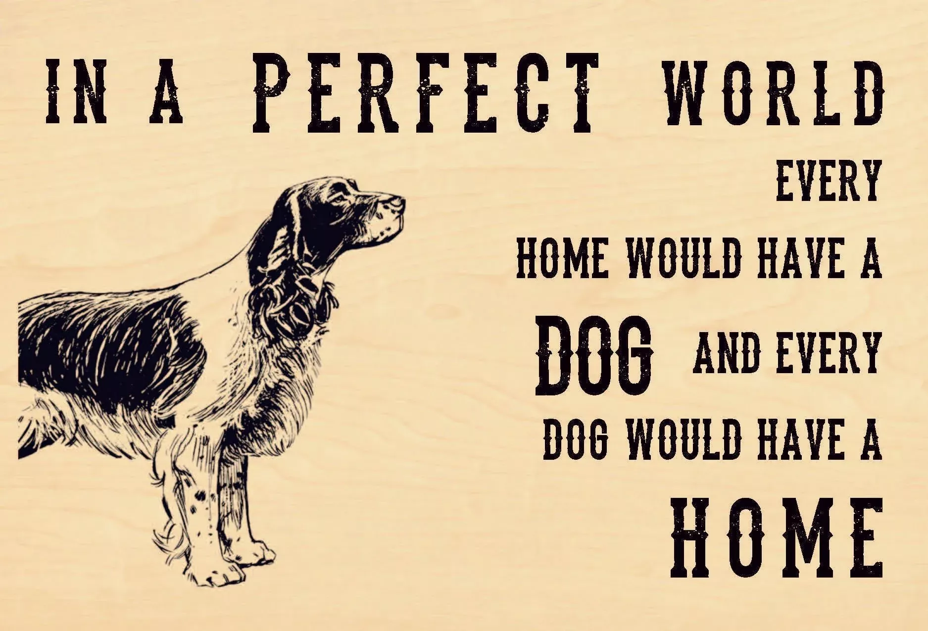 Wood Postcard - Dog Home