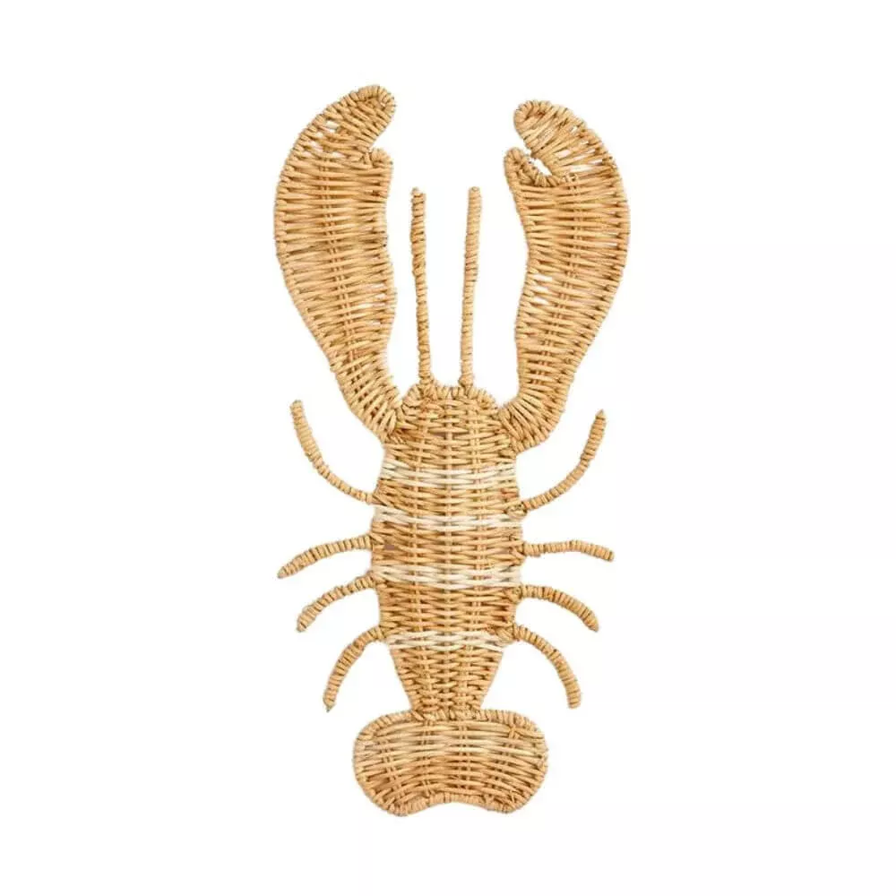 Woven Rattan Lobster Wall Decor