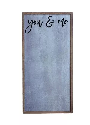 "You & Me" 12x24 Vertical Metal Sign & Magnet Board - HG021