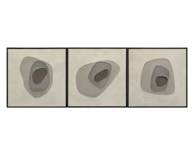 Zen Garden (Set Of 3) - 30" X 30" - Black Floater Frame